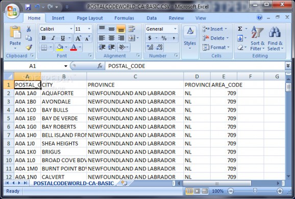 Canadian Postal Code Database (Basic Edition) screenshot