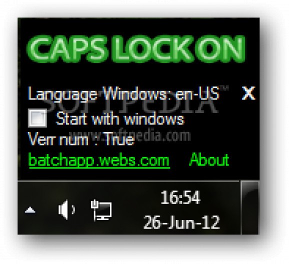 Caps Lock Status screenshot