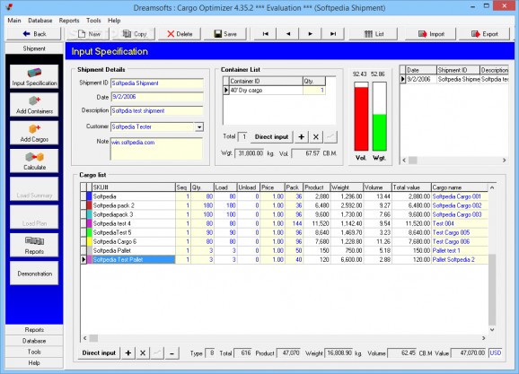 Cargo Optimizer Professional screenshot