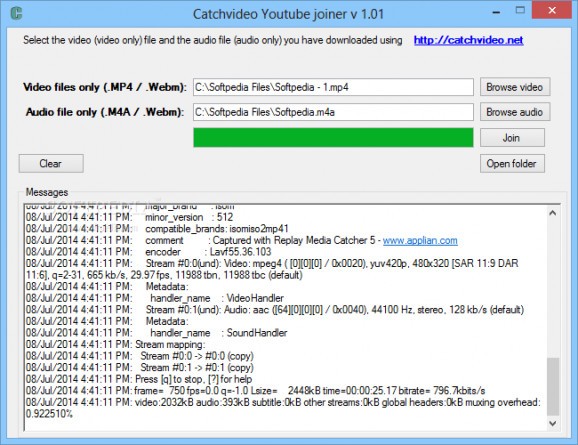 Catchvideo Youtube joiner screenshot