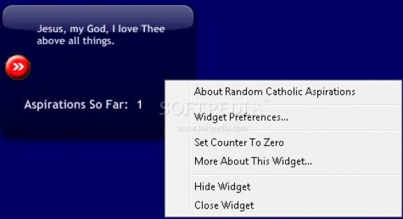 Catholic Random Aspirations Widget screenshot