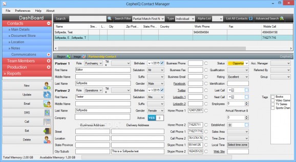 CepheiQ Contact Manager screenshot