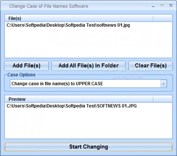 Change Case of File Names Software screenshot