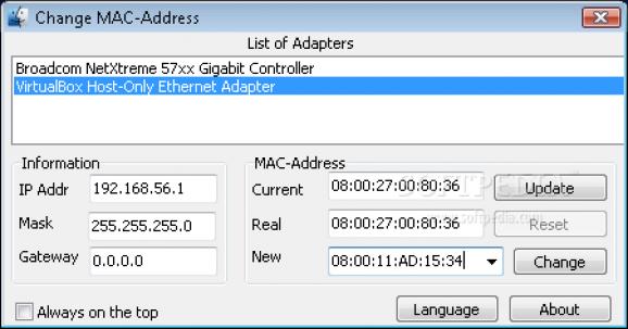 Change MAC Address screenshot