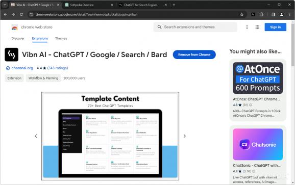 Vibn AI - ChatGPT / Google / Search / Bard screenshot