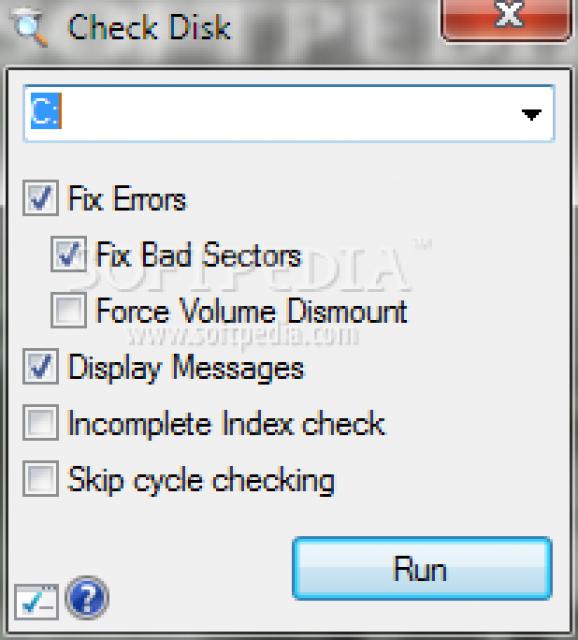 Check Disk GUI screenshot