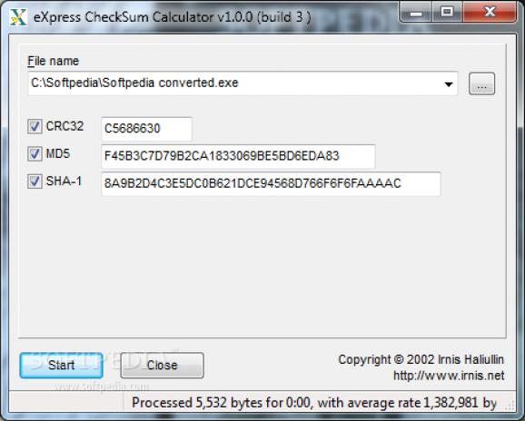 CheckSum Calculator screenshot