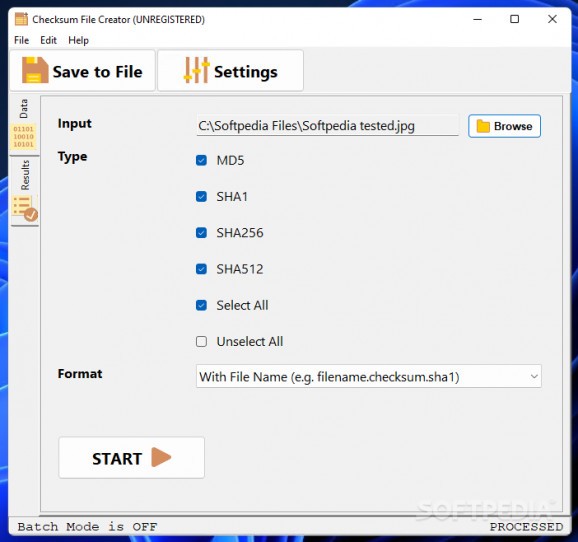 Metamorphosec Checksum File Creator screenshot