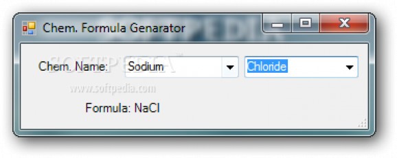 Chem. Formula Generator screenshot