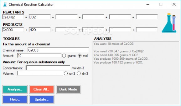 Chemical Reaction Calculator screenshot