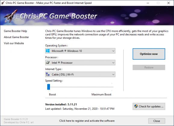 Chris-PC Game Booster screenshot