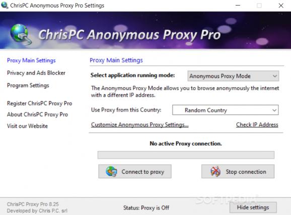 ChrisPC Anonymous Proxy Pro screenshot