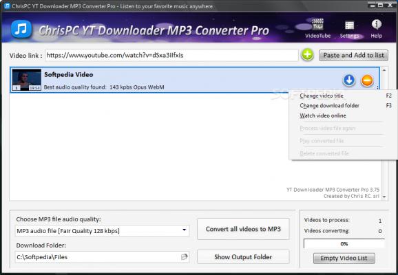 ChrisPC YT Downloader MP3 Converter Pro screenshot