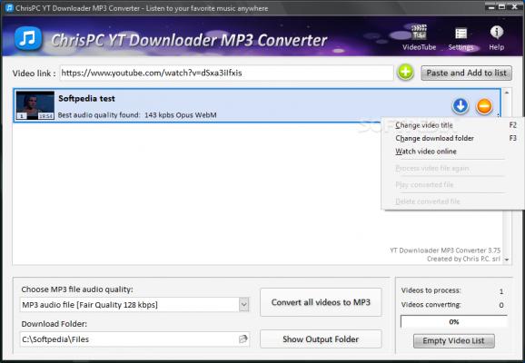 ChrisPC YT Downloader MP3 Converter screenshot