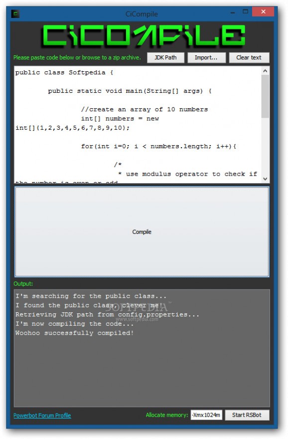 CiCompile screenshot
