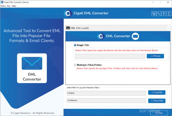 Cigati EML Converter Tool screenshot