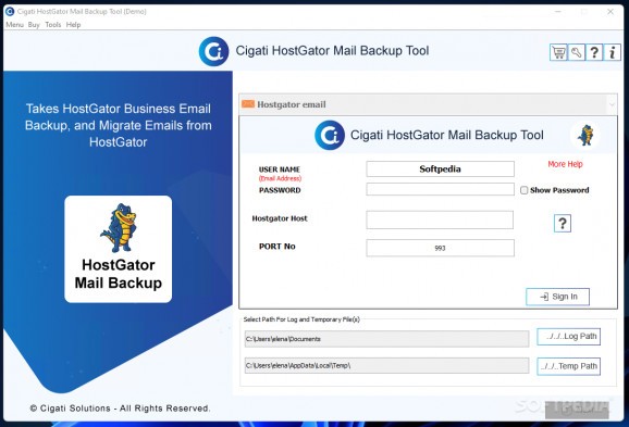 Cigati HostGator Backup Tool screenshot