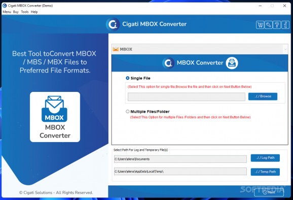 Cigati MBOX Converter screenshot