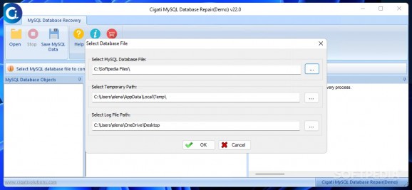 Cigati MySQL Database Repair screenshot