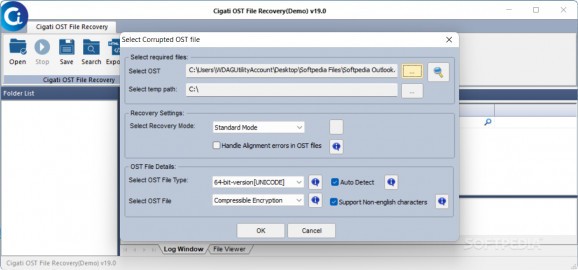 Cigati OST File Recovery Tool screenshot