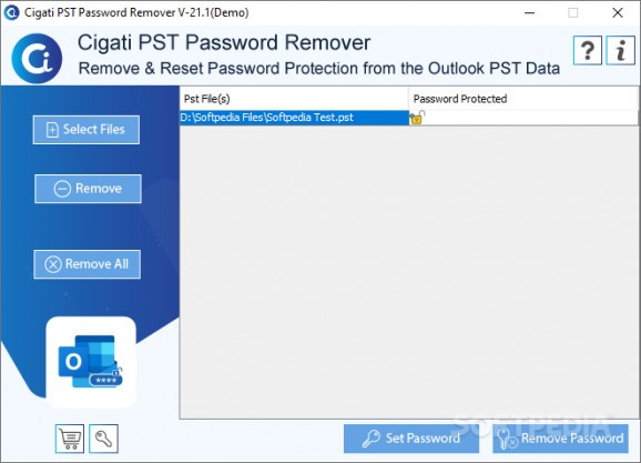 Cigati PST Password Remover screenshot