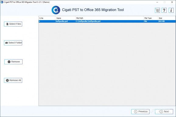 Cigati PST to Office 365 Migration Tool screenshot