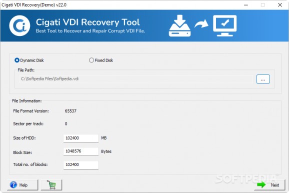 Cigati VDI Recovery Tool screenshot