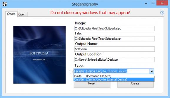 Steganography screenshot