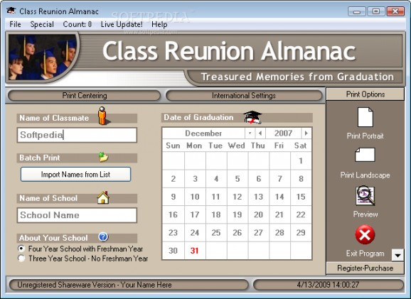 Class Reunion Almanac screenshot