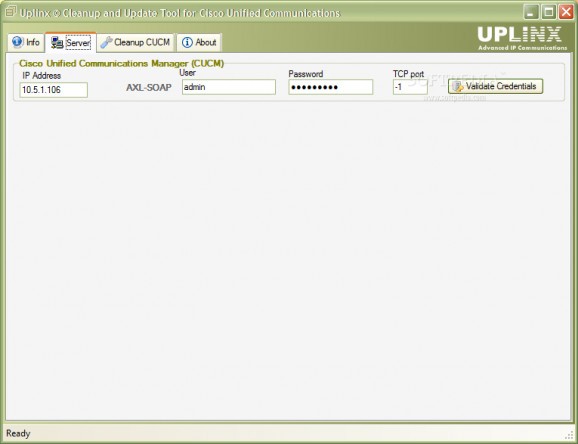 Cleanup and Update Tool for Cisco Unified Communications screenshot