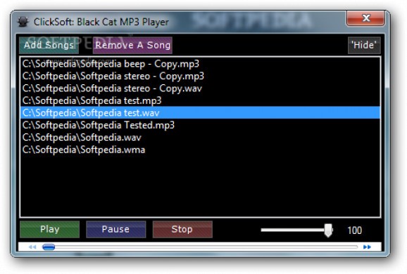 ClickSoft: Black Cat MP3 Player screenshot