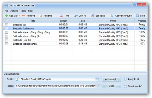 Clip to MP3 Converter screenshot