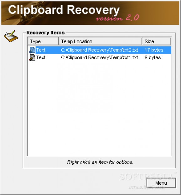 Clipboard Recovery screenshot