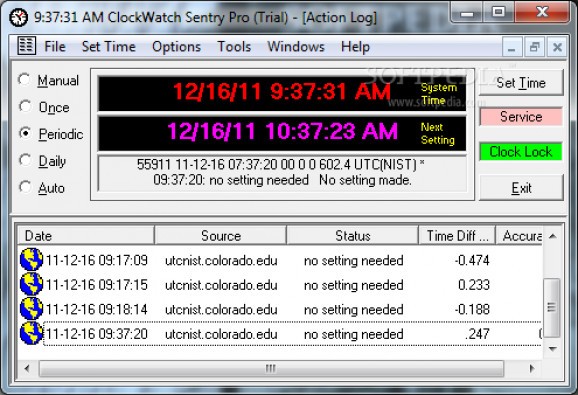 ClockWatch Sentry Pro screenshot