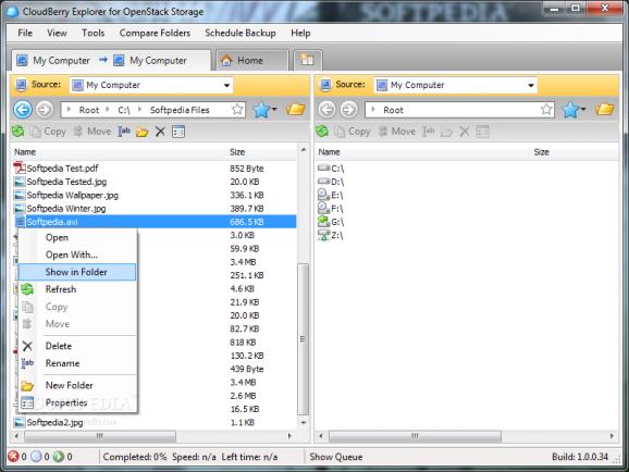 CloudBerry Explorer for OpenStack Storage screenshot