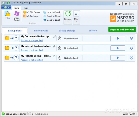MSP360 Backup Desktop Edition screenshot