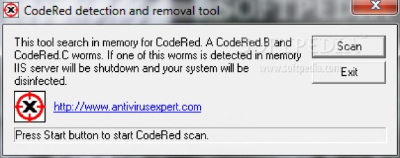 CodeRed Detection and Removal Tool screenshot