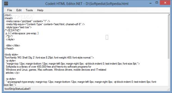 Codeit HTML Editor.NET screenshot