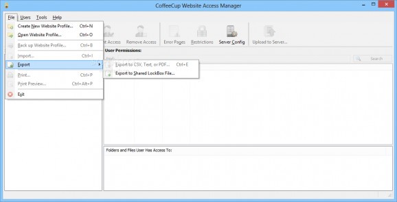 CoffeeCup Website Access Manager screenshot