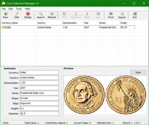 Coin Collection Manager screenshot