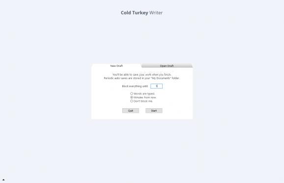 Cold Turkey Writer screenshot
