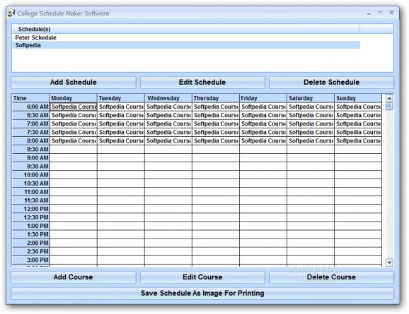 College Schedule Maker Software screenshot