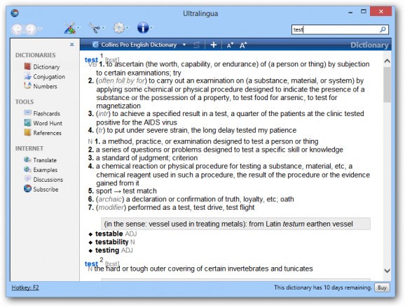Ultralingua Collins Pro English Dictionary screenshot