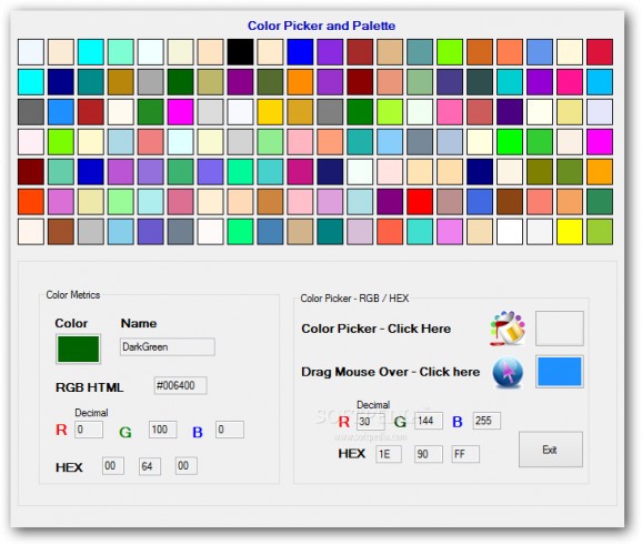 Color Picker and Palette screenshot