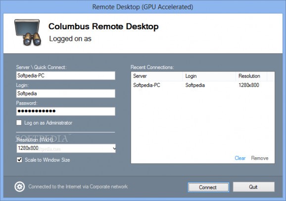 Columbus Remote Desktop screenshot