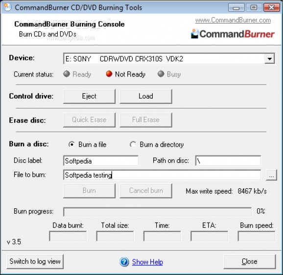 CommandBurner screenshot