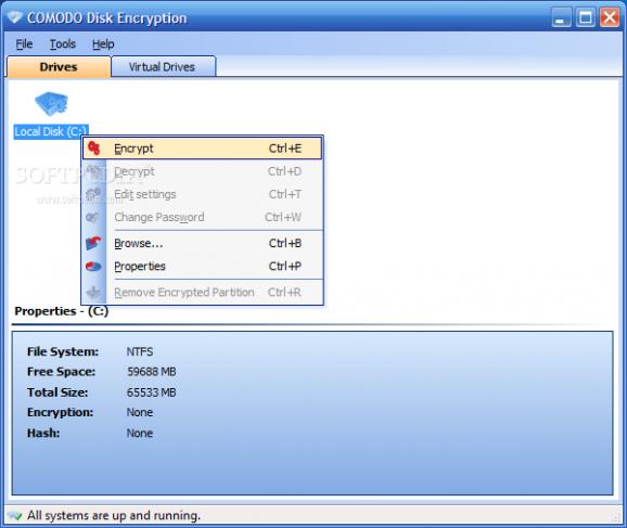 Comodo Disk Encryption screenshot