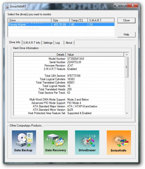 CompuApps DriveSMART screenshot