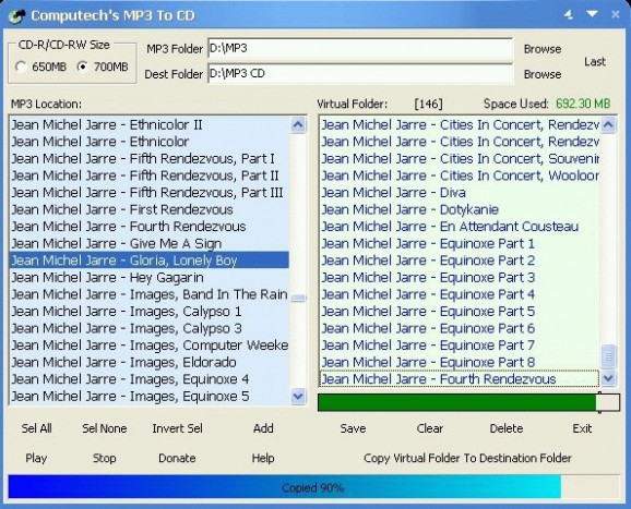 Computech's MP3 To CD screenshot