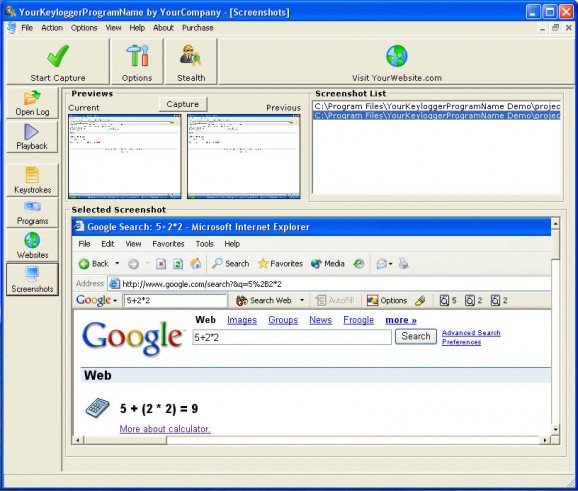 Computer Monitor Keylogger screenshot